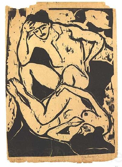 Ernst Ludwig Kirchner Nacked couple on a couch France oil painting art